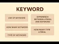 Java Keywords Literals Explained Types Uses Count Key Differences for Easy Learning Part 5