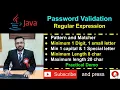 Java Password Validation using Regular Expression - Pattern and Matcher