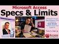 Microsoft Access Specifications And Limitations Real World Performance And Capacity
