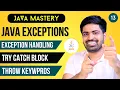 Java Exceptions Exception Handling try catch block Throw and Throws Keyword in Java in Hindi