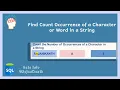 How to Find Count of Occurrence of a in a String