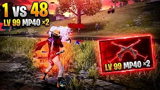 🔥 1 VS 48 SOLO GRANDMASTER with 2 LEVEL 99 MP40s 😱 | BR RANKED FREE FIRE