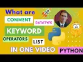 Python Tutorial PART 2 Course Comments Keywords DataTypes List and List Method Full Explanation