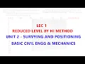 Reduced Level RL Numerical by H I Method Unit 2 Surveying and Positioning RGPV Basic Civil Eng