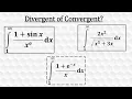 Divergence or Convergence of Improper Integrals