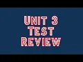 Algebra 2 Unit 3 Test Review