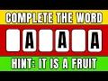 Complete the WORD with FEW LETTERS Warning Challenge for Geniuses