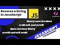 Reverse a String in JavaScript in Hindi