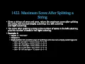Maximum Score After Splitting a String LeetCode 1422