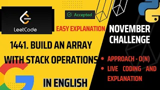 1441 Build an Array With Stack Operations Medium Python TC-O N Live Coding with Explanation