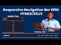 Modern Responsive Navbar Using HTML CSS JavaScript Step-by-Step Tutorial