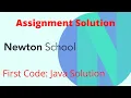 Newton School Assignment Solution First Code Java JDK Intro Setup Basics of Programming
