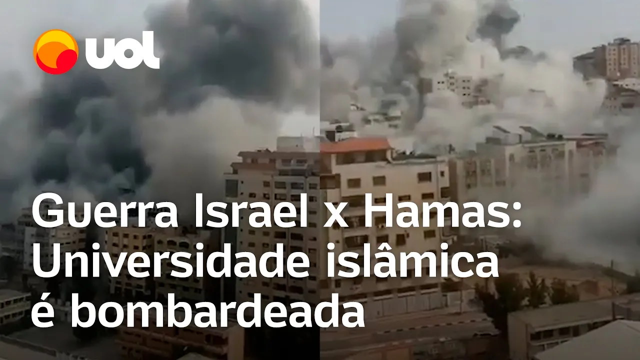 Guerra Israel x Hamas: Vídeo mostra ataque aéreo contra universidade islâmica em Gaza