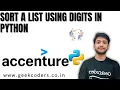 One List Sort with Numerical Value Accenture Python Interview Problem