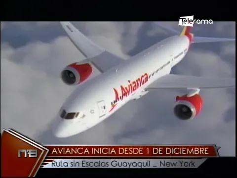 Avianca inicia desde 1 de Diciembre ruta sin escalas Guayaquil - New York