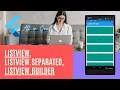 ListView Widget ListView builder ListView Separated Scrolling Horizontal vs Vertical Flutter
