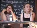 Sexy Candid Blonde and Brunette Women Smoking in Restaurant 2007