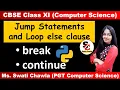 Jump Statements break and continue Loop else clause CBSE Class 11 Computer Science