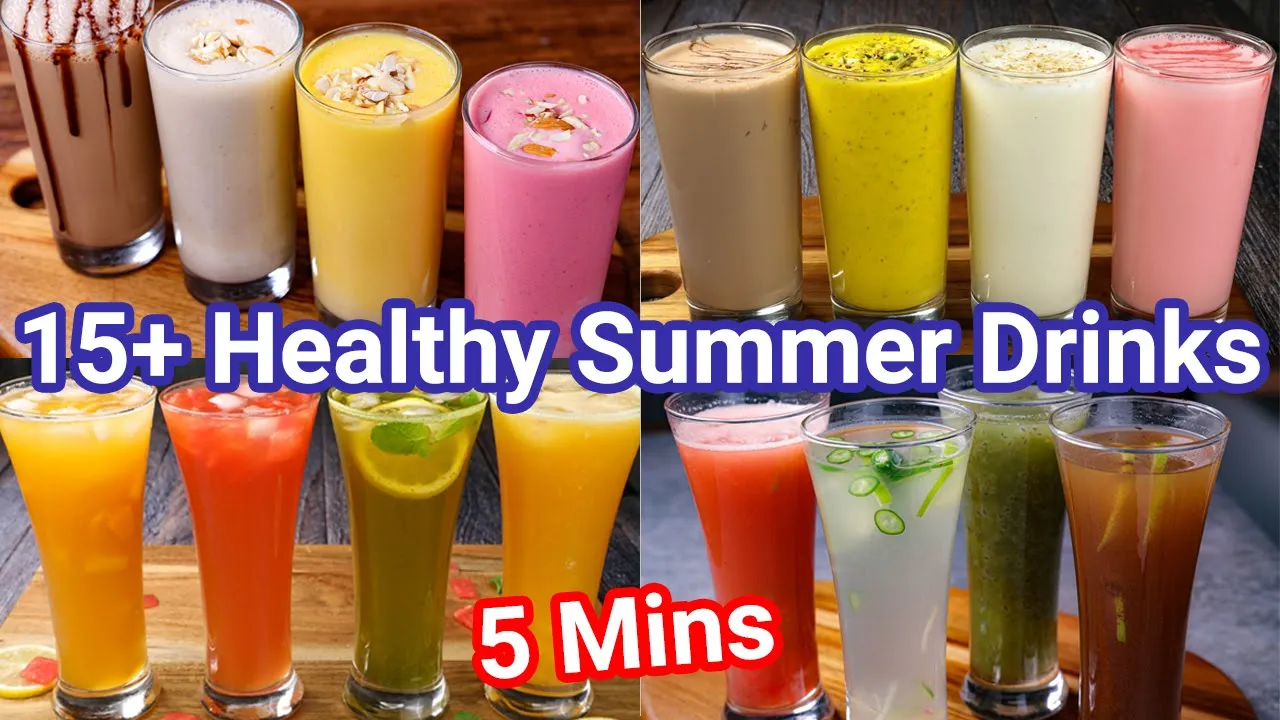 15+ Healthy Refreshing Summer Drinks Recipes in 5 Mins   Cooling Summer Beverages in Minutes