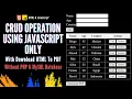 CRUD Operation In JavaScript Pure JavaScript CRUD With Download PDF