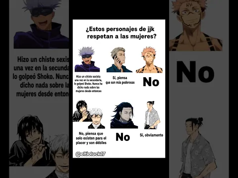 ¿Respetan a las mujeres?👀 #jujutsukaisen #jujutsu #gojo #anime #viralshorts #shorts