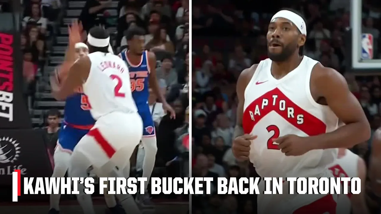 The Klaw is back in Toronto 😤 Kawhi Leonard scores first bucket as a Raptor in 7 years | NBA on ESPN