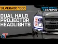 2007-2013 Silverado 1500 Dual Halo Projector Headlights Chrome Housing Clear Lens Review Install