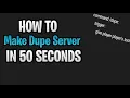 Minehut Skript Tutorial How to make dupe server in 50 seconds