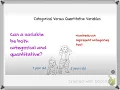 Categorical vs Quantitative Variables