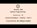 Python Programming Numerical Python - NumPy Part-1 AKTU Digital Education