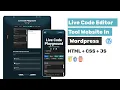 Live Code Editor Tool Website In Wordpress Html JS CSS Complete Wordpress Elementor Tutorial