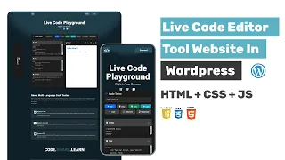 Live Code Editor Tool Website In Wordpress Html JS CSS Complete Wordpress Elementor Tutorial