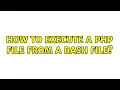 How to execute a php file from a bash file