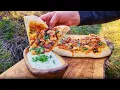 Crafting The Best Campfire Pizza ASMR Cooking Men With The Pot
