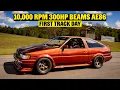 10 000 RPM 300HP AE86 Toyota Corolla Goes Grip Racing Hasselgren Engineering Built 3SGE BEAMS