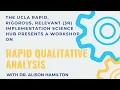 Rapid Qualitative Analysis Workshop