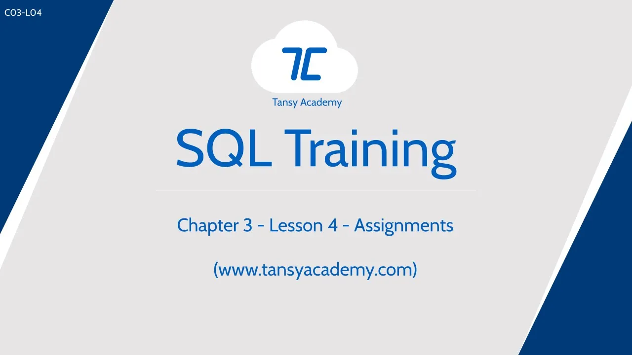 Tansy SQL Course - Assignment - List Tables and Columns - Store Management System - Video Thumbnail