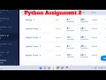 Python Assignment 2 questions solving