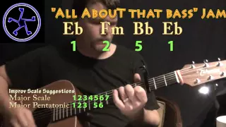 Download All About the Bass Jam in Eb Major - Acoustic Guitar Instrumental MP3