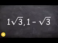 Write the equation of polynomial given two radical roots