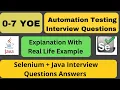 Automation Testing Interview Questions and Answers Latest 2025 Testing Questions Selenium Java