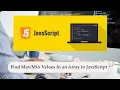 Find Max Min Numbers in Array JavaScript Tutorial