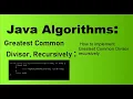Java Algorithms for Beginners GCD HCF Recursively