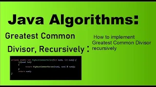 Java Algorithms for Beginners GCD HCF Recursively