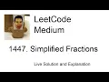 1447 Simplified Fractions Leetcode Medium