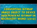 Converting Bitmap image object to Device Independent Bitmap in Microsoft Word 2010
