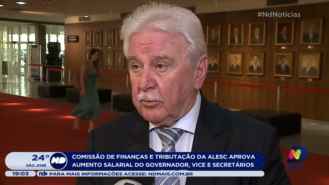 Comissão de finanças e tributação da Alesc aprova aumento salarial do governador, vice e secretários