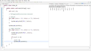 Java 28 Using printf with flags and width specifiers to display the alphabet A-Z neatly