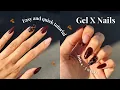 FULL gel x nails tutorial at home fall nails beginner friendly design step by step
