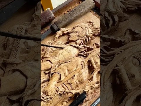 I carved Tanjiro & Nezuko out of a piece of Wood  #woodcarving #kimetsunoyaibafanart  #nezuko
